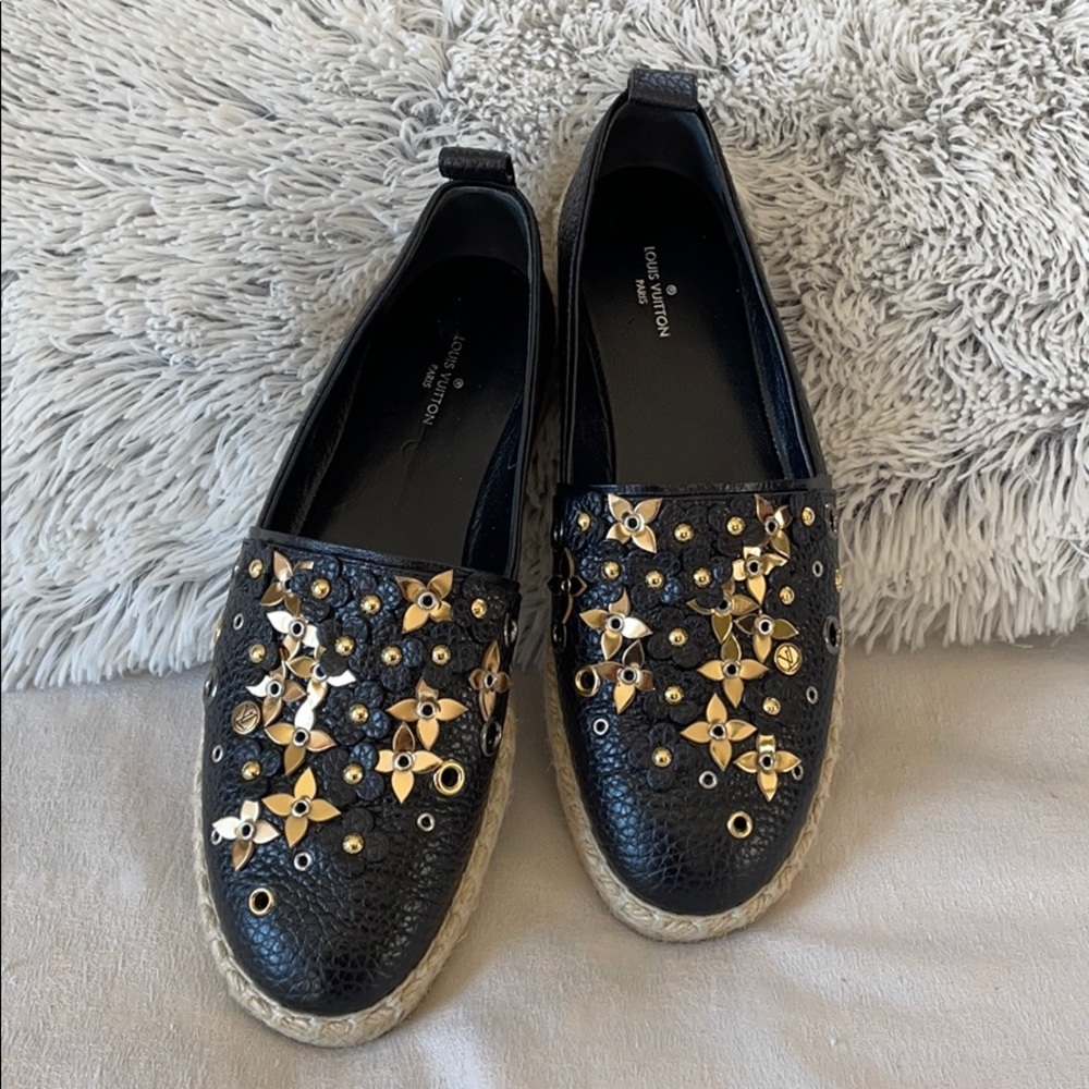 Louis Vuitton Black Tropical Bloom Espadrilles - Picture 4 of 8